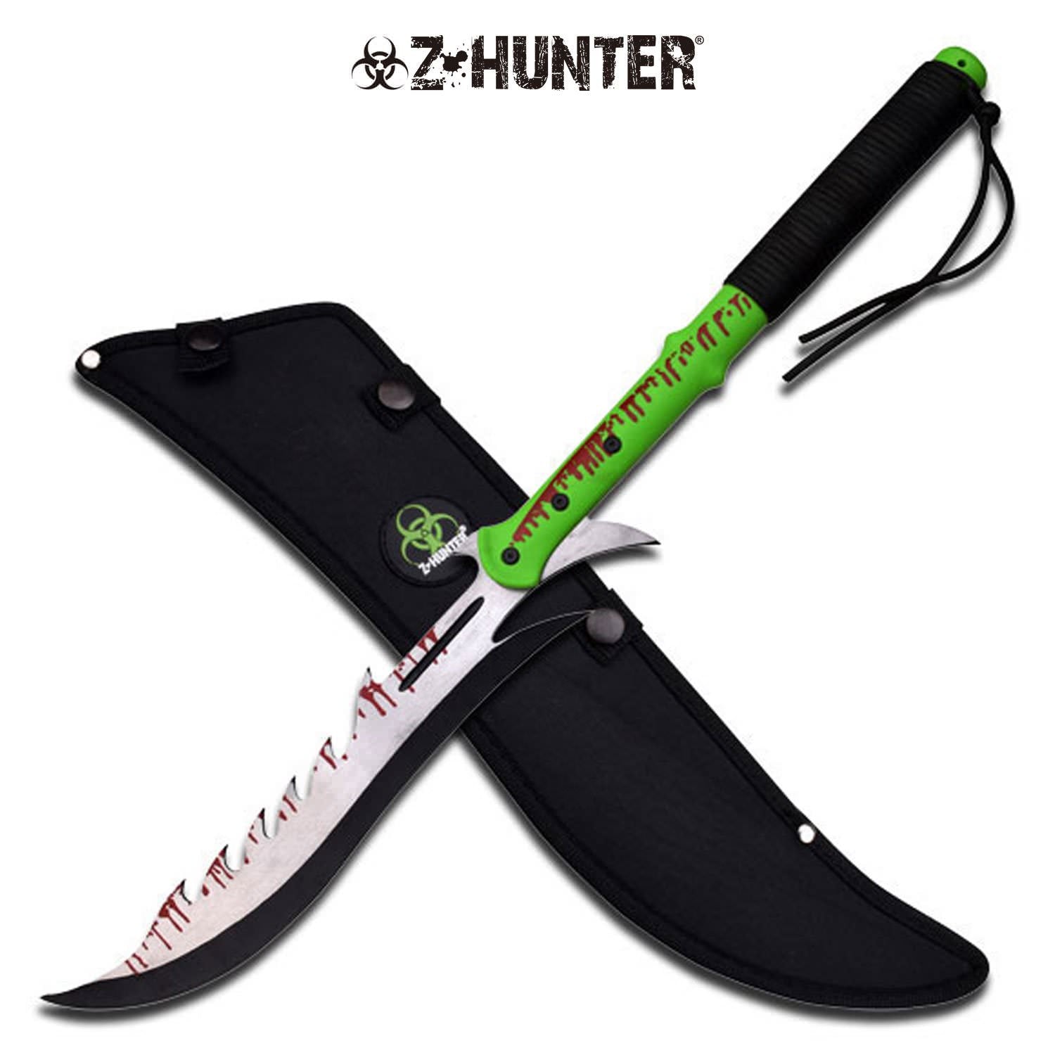 Saw Back Zombie Hunter Machete Sword - Tophatter's Army Products & Self Defense Collectible Weapons - Tophatter Daily Deals